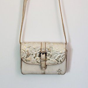 Patricia Nash White and Gold Leather Crossbody